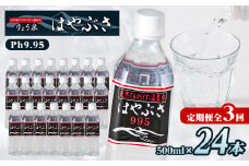 ＜毎月定期便＞はやぶさ温泉水500ml×24本＜高アルカリで超軟水、健康と美をサポート＞全3回_ 水 定期便 ミネラルウォーター ウォーター ミネラル アルカリ 軟水 温泉水 飲料 ドリンク 防災 キャンプ アウトドア 山梨市 常温 玄関 配達 健康 【4014193】