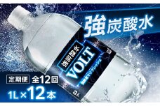 ＜毎月定期便＞サーフ　VOLT(ボルト)強炭酸水1L×12本　1ケース　国産炭酸水全12回【4055689】