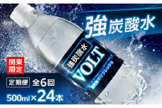 ＜毎月定期便＞＜関東のみお届け＞強炭酸水500ml 24本 計12L サーフVOLT(ボルト)全6回【4055703】