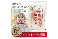 ＜無洗米＞五つ星お米マイスター厳選米『美富士の夢来ミルキークィーン』5kg 山梨県産希少米【1554590】