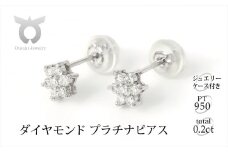 プラチナダイヤ　ピアス　トータル0.2ct　E280DI-P【053-005】