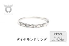 ピンキー　矢絣（やがすり）文様　ダイヤリング　0.06ct　Ｒ3997DI-P　プラチナ【サイズ：1号～8号（0.5号刻み対応可）】