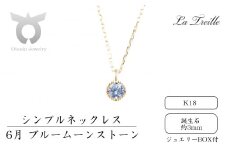 シンプルネックレス　Ｋ18【6月：ムーンストーン】