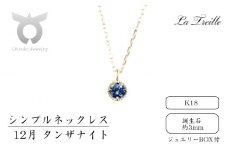 シンプルネックレス　Ｋ18【12月：タンザナイト】