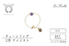 チェーンリング　Ｋ18【2月：アメジスト】