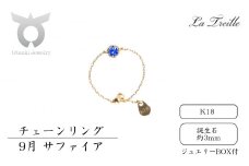 チェーンリング　Ｋ18【9月：サファイア】