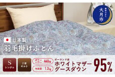  羽毛布団 【シングル】ポーランド産 ホワイトマザーグース95% 1.2kg 2層キルト DP440 【S-35】