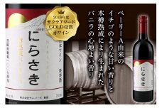 ワイン 『にらさきワイン』 赤 750ml 1本 樽熟成 ベーリーA 赤ワイン お酒 酒 洋酒 アルコール 熟成 晩酌 日本ワイン 2019年 サクラアワードGOLD受賞 送料無料 [サン.フーズ 山梨県 韮崎市 20743340] 