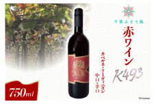 ワイン 赤  中口 辛口 K493 山梨ワイン カベルネ・ソーヴィニヨン 750ml 1本 赤ワイン 上今井 補糖なし 自然酵母 お酒 酒 わいん wine 洋酒 果実酒  飲料 [千葉ぶどう園 山梨県 韮崎市 20743124] 