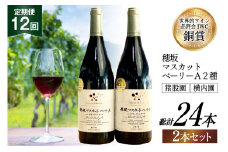 ワイン 定期便 赤 フルボディ 赤ワイン セット山梨ワイン 日本ワイン 穂坂マスカット・ベーリーＡ シングル・ヴィンヤード 750ml 2種 12回 酒 ワイン わいん wine 洋酒 果実酒  飲料 アルコール度 12% 送料無料 [シャトー・メルシャン 勝沼ワイナリー 山梨県 韮崎市 20743314]