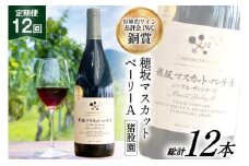 ワイン 定期便 赤 穂坂マスカット・ベーリーA シングル・ヴィンヤード 栽培責任者 猪股宣夫 750ml 1本 12回 酒 お酒 日本ワイン 山梨ワイン 赤ワイン わいん wine 洋酒 果実酒  飲料 アルコール度 12% 送料無料 [シャトー・メルシャン 勝沼ワイナリー 山梨県 韮崎市 20743317]