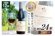 ワイン 定期便 赤 穂坂マスカット・ベーリーA シングル・ヴィンヤード 栽培責任者 猪股宣夫 750ml 2本 12回 酒 お酒 日本ワイン 山梨ワイン 赤ワイン わいん wine 洋酒 果実酒  飲料 アルコール度 12% 送料無料 [シャトー・メルシャン 勝沼ワイナリー 山梨県 韮崎市 20743320]