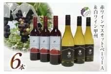ワイン 赤 赤ワイン マスカット・ベーリーA & 白ワイン 甲州 各750ml 3本 計6本 4500mlワイン 果実酒 飲み比べ ワインセット 小さなワイナリー 自社農園 ぶどう ブドウ マスカット 山梨 国産 酒 自宅用 パーティー 赤白飲み比べ セット [Creation farm 山梨県 韮崎市 20743664] 