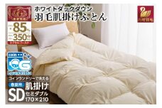 【春夏用】洗える！ 羽毛 肌掛け布団 セミダブル ホワイトダックダウン 85% 0.5kg (無地 アイボリー) [川村羽毛 山梨県 韮崎市 20743632] 布羽毛布団 布団 ふとん 羽毛 肌掛け 掛け布団 寝具 夏用 日本製 国産 抗菌防臭 無地 コインランドリー