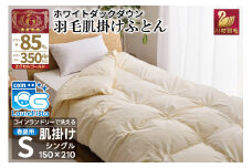 【春夏用】洗える 羽毛 布団 掛け布団 夏 春 肌掛け布団 シングル ホワイトダックダウン 85% 0.4kg 無地 アイボリー 羽毛布団 布団 ふとん 羽毛 肌掛け 掛け布団 寝具 夏用 日本製 国産 抗菌防臭 無地 送料無料 コインランドリー [川村羽毛 山梨県 韮崎市 20743635] 