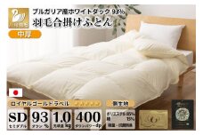 【春秋用】中厚 羽毛布団 合掛け セミダブル ホワイトダックダウン93％ アイボリー 無地 1.0kg [川村羽毛 山梨県 韮崎市 20741686] 羽毛 布団 ふとん 羽毛ふとん 合掛け布団 400dp