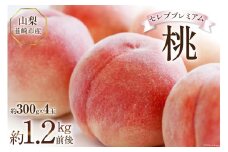 【2025年発送】桃 山梨 セレブ プレミアム 一玉 約 300g 4玉 1.2kg 前後 韮崎市産 もも モモ フルーツ 果物 山梨県産 産地直送 期間限定 季節限定 冷蔵[Inakakara 山梨県 韮崎市 20743488]