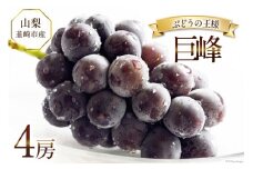 【2025年発送】ぶどう 先行受付 巨峰 約 450g 4房 計約 1.8kg 山梨 やまなし 韮崎市産  フルーツ 果物 ブドウ 葡萄  山梨県産 産地直送 期間限定 季節限定 冷蔵 [Inakakara 山梨県 韮崎市 20743503]