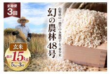 【期間限定発送】【3回 定期便】米 令和6年産 玄米 農林48号 5kg×3回 計15kg [穂足農園 山梨県 韮崎市 20743828] お米 玄米 ご飯 ごはん こめ コメ 美味しい 15キロ