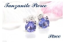 一粒ピアス プラチナ PT900 天然タンザナイト ラウンド 大粒 2.4ct スタッドピアス 【f221-pt】 [株式会社オーダーメイドジュエリーメイ 山梨県 韮崎市 20743765] ピアス アクセサリー アクセ  ジュエリー