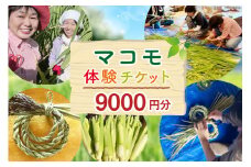 マコモ体験チケット（9,000円分）田植え 収穫 マコモ料理 手仕事体験 [マコモ農園さんさん 山梨県 韮崎市 20742714] 体験 子ども 子供 まこも 真菰 マコモ 真菰茶 まこも茶 マコモ茶 マコモダケ 体験型