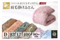 訳あり 色柄おまかせ 羽毛布団 【ダブル】 本掛け ブルガリア産 ホワイトダックダウン 93％ 80番手サテン [川村羽毛 山梨県 韮崎市 20743065] ふとん 羽毛ふとん 布団 掛け布団 ダブル 日本製 寝具 訳アリ