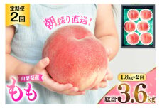 【2026年発送】桃 山梨 山梨県産 もも 2回定期便 1.8㎏×2回 モモ 果物 くだもの フルーツ 定期 定期便 フルーツ定期便 NS-1014 [韮崎翠緑 山梨県 韮崎市 20743072]