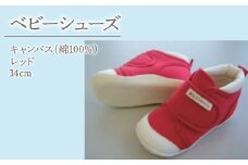 2-9-17 ベビーシューズ（キャンバス）／レッド　ALPDA014