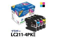 1.4-9-3　ジット　日本製インクカートリッジ LC211-4PK用リサイクルカートリッジ　JIT-B2114P　（４色セット）　ALPBN051