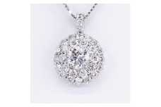 770-9-1 ネックレス PT900 プラチナ ダイヤモンド【VS1 1.0ct】計2.7～3.0ct パヴェ 取り巻き ゴージャス ペンダント【f195-pt】　ALPAZ080