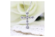 120-9-2 ネックレス PT900 プラチナ クロス ダイヤモンド 1.0ct スウィートテン ペンダント 【 f020-pt 】　ALPAZ074