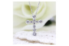 120-9-2 ネックレス PT900 プラチナ クロス ダイヤモンド 1.0ct スウィートテン ペンダント 【 f020-pt 】　ALPAZ074