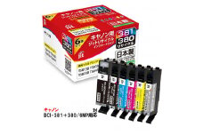 2.2-9-8　ジット　日本製インクカートリッジ BCI-380B、BCI-381B,C,M,Y,GY用リサイクルカートリッジ　JIT-C3803816P　（６色セット）　ALPBN081