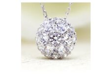 95-9-1 ネックレス PT900 プラチナ ダイヤモンド 計 1.0ct 天然ダイヤ パヴェ ドーム型 ペンダント 【 f025-pt 】　ALPAZ068