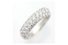 85-9-3 指輪 PT900 プラチナ リング ダイヤモンド 0.9ct パヴェ ダイヤリング 細め ハーフ 【f045-pt】※15号　ALPAZ061-15