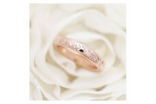 50-9-3 指輪桜K18PG ピンクゴールドダイヤモンド0.03ct 彫刻レディースリング【277-k18p】※10号　ALPAZ053-10