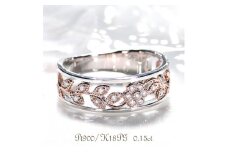 55-9-4 指輪 Pt900 K18PG コンビ リング ダイヤモンド 計0.15ct プラチナ ピンクゴールド フラワー 花 透かし【f203-ptpg】　※12号　ALPAZ082-12