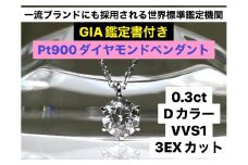 70-9-3 【ＧＩＡ】鑑定ダイヤ使用Ｐｔ９００　０．３ｃｔダイヤモンドペンダント『Dカラー/VVS１/３Excellent』　ALPBK102