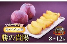 【令和7年7月中下旬～発送予定】『勝の貴陽　ご家庭用』　大玉～中玉8～12玉サイズ | ふるさと納税 すもも 貴陽 プラム 大玉 果物 フルーツ おすすめ 山梨県 南アルプス市 送料無料 | ALPBB009　
