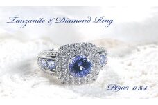 130-9-8 指輪 PT900 プラチナ 大粒タンザナイト ダイヤモンド 0.8ct 取り巻き スクエア リング【f241-pt】※12号　ALPAZ013-12