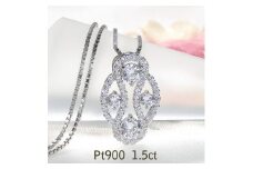 250-9-1 ネックレス PT900 プラチナ ダイヤモンド 計1.5ct ボリューム ドット もこもこ ペンダント【f244-pt】　ALPAZ016