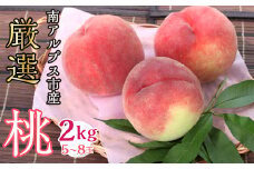 ＜2025年発送分先行予約＞山梨県南アルプス市産 桃 2Kg 5～8玉 ALPBV002