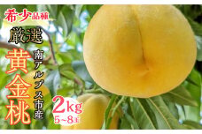 ＜2025年発送分先行予約＞厳選 希少品種！黄金桃2kg 5～8玉 山梨県南アルプス市産 ALPBV009