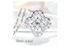 6-2 ネックレス PT900 プラチナ ダイヤモンド 0.40ct 四つ葉 ペンダント お花 フラワー クローバー 【f170-pt-d】　ALPAZ009