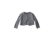 6-160 【ファミリア】ポレロ　刺繍入り　毛50％　アクリル50％　※グレー　１１０ｃｍ　ALPEB033-GRY-110