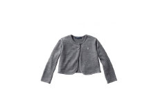 6-160 【ファミリア】ポレロ　刺繍入り　毛50％　アクリル50％　※グレー　１２０ｃｍ　ALPEB033-GRY-120