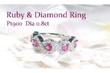指輪 プラチナ PT900 ダイヤモンド 0.8ct リング ルビー ラウンド ウェーブ ねじれ ∞ ツイスト ボリューム ハーフエタニティ【f256-pt-ru】 ※14.5号 ALPAZ103-14_5