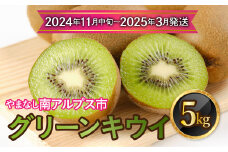 【2024年11月中旬～2025年3月下旬発送分】山梨県南アルプス市産　グリーンキウイ　約5ｋｇ ALPAH037ｰA
