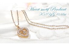 ネックレス K18YG イエローゴールド ダイヤモンド 0.38ct ハート ペンダント 揺れる プリンセスカットダイヤ 18金 ジュエリー【f252-k18yg-p】 ALPAZ137