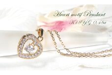 ネックレス K18YG イエローゴールド ダイヤモンド 0.48ct ハート ペンダント 揺れる ラウンドカットダイヤ 18金 ジュエリー【f252-k18yg-r】 ALPAZ138